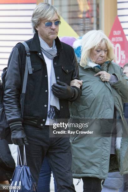 Richard Madeley and Judy Finnigan seen shopping in Hampstead on January 19, 2018 in London, England.