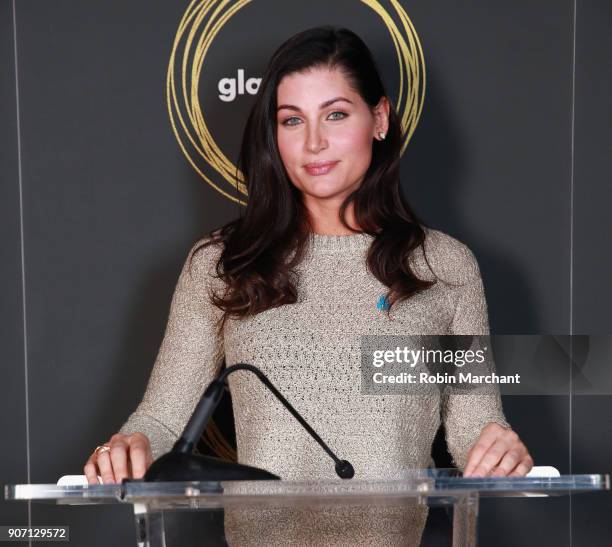 Actress Trace Lysette attends GLAAD Media Awards Nominations Announcement At Sundance on January 19, 2018 in Park City, Utah.