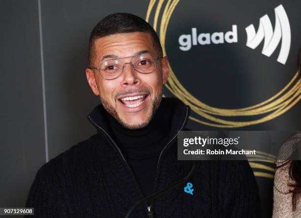 Actor Wilson Cruz attends GLAAD Media Awards Nominations Announcement At Sundance on January 19, 2018 in Park City, Utah.