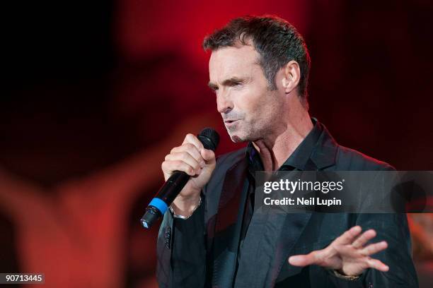 Marti Pellow performs on stage as part of Thank You For The Music... A Celebration Of The Music Of Abba at Hyde Park on September 13, 2009 in London,...