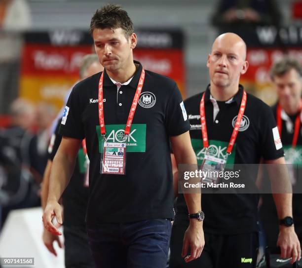 Head coach Christian Prokop of Germany arrives for the Men's Handball European Championship main round group 2 match between Germany and Czech...