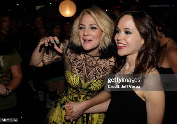 Director Drew Barrymore and actress Ellen Page attend the"Whip It" Premiere at the Ryerson Theatre during the 2009 Toronto International Film...