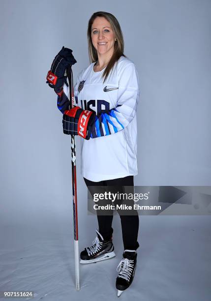 Meghan Duggan of the United States Women's Hockey Team poses for a portrait on January 16, 2018 in Wesley Chapel, Florida.