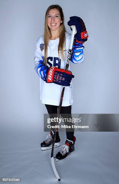 Kali Flanagan of the United States Women's Hockey Team poses for a portrait on January 16, 2018 in Wesley Chapel, Florida.