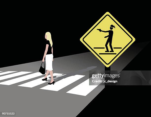 crime walk - neighborhood crime watch stock illustrations