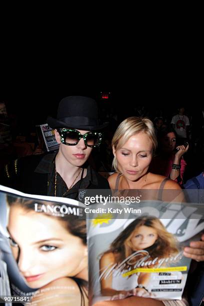 Adam Bertrand and Betty Boakley attend Mercedes-Benz Fashion Week at Bryant Park on September 13, 2009 in New York City.