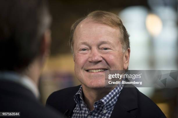 John Chambers, chief executive officer of JC2 Ventures LLC, smiles during a Bloomberg Technology interview in San Francisco, California, U.S., on...