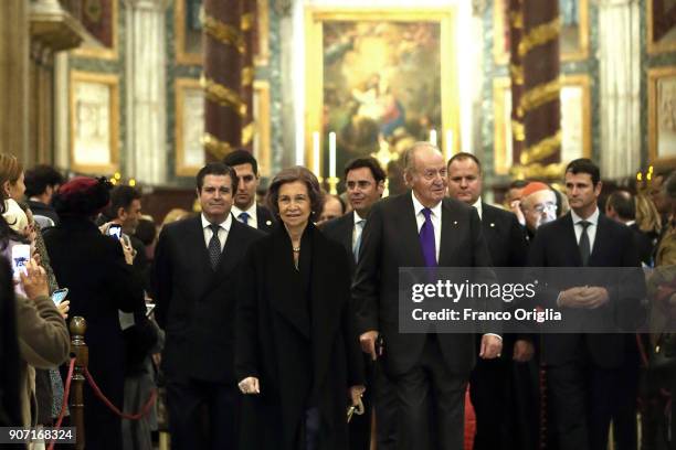 Endesa President Borja Prado, Queen Sofia and King Juan Carlos attend the inauguration of the new lighting of the papal Basilica of St. Mary Major on...