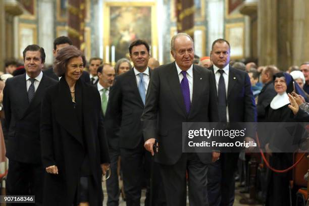 Endesa President Borja Prado, Queen Sofia and King Juan Carlos attend the inauguration of the new lighting of the papal Basilica of St. Mary Major on...