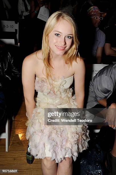 Actress Leven Rambin frontrow at Toni Maticevski Spring 2010 show during Mercedes-Benz Fashion Week at Altman Building on September 13, 2009 in New...