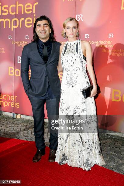 Diresctor Fatih Akin and US actress Diane Kruger attend the Bayerischer Filmpreis 2017 at Prinzregententheater on January 21, 2018 in Munich, Germany.