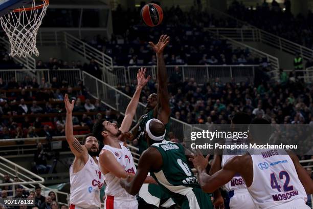 Rivers, #3 of Panathinaikos Superfoods Athens in action during the 2017/2018 Turkish Airlines EuroLeague Regular Season Round 19 game between...