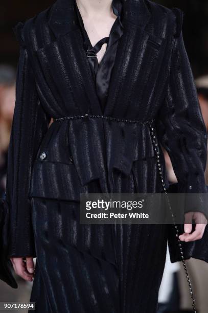Model, fashion detail, walks the runway during the Ann Demeulemeester Menswear Fall/Winter 2018-2019 show as part of Paris Fashion Week on January...
