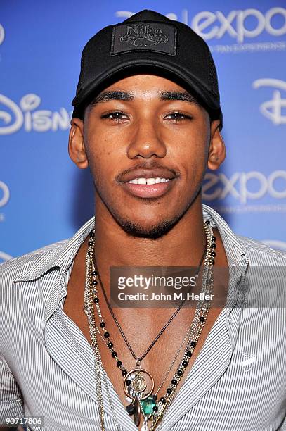 Actor Brandon Mychal Smith attends the D23 Expo presented by the Walt Disney Studios at the Anaheim Convention Center on September 13, 2009 in...
