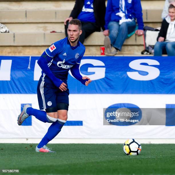 Marko Pjaca of Schalke controls the ball during the Friendly match between FC Schalke 04 and KRC Genk at Estadio Municipal Guillermo Amor on January...