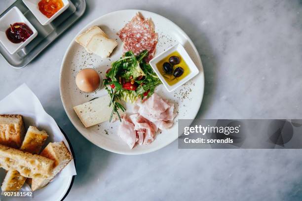 mediterranean breakfast - honey ham stock pictures, royalty-free photos & images