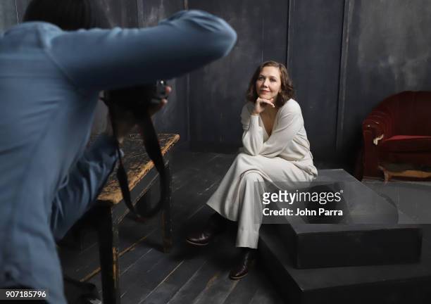 Actress Maggie Gyllenhaal from 'The Kindergarten Teacher' attends The Hollywood Reporter 2018 Sundance Studio at Sky Strada, Park City on January 19,...
