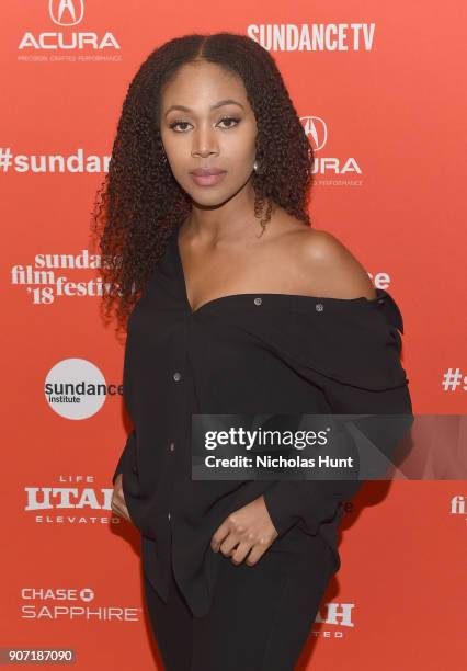 Actress Nicole Beharie attends the "Of Monsters and Men" Premiere during the 2018 Sundance Film Festival at Eccles Center Theatre on January 19, 2018...