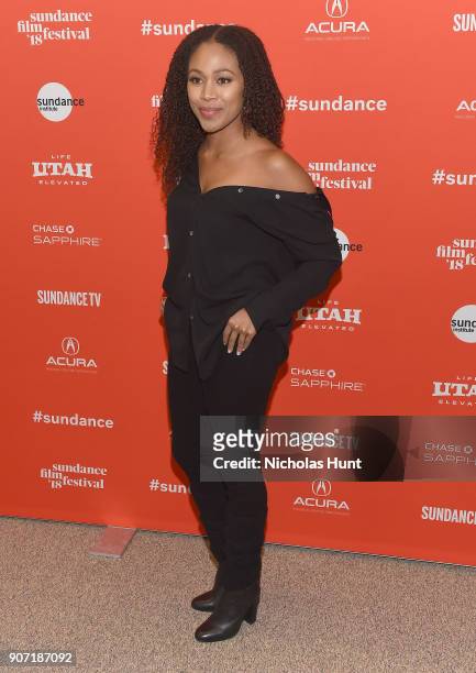 Actress Nicole Beharie attends the "Of Monsters and Men" Premiere during the 2018 Sundance Film Festival at Eccles Center Theatre on January 19, 2018...