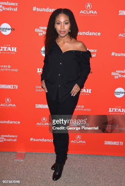 Actress Nicole Beharie attends the "Of Monsters and Men" Premiere during the 2018 Sundance Film Festival at Eccles Center Theatre on January 19, 2018...
