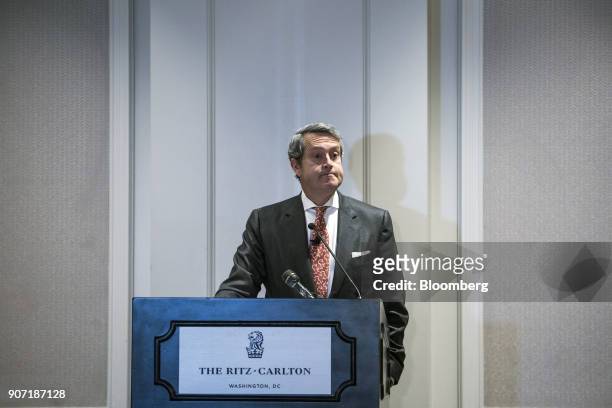 Randal Quarles, vice chairman of the Federal Reserve, pauses while speaking during the Banking Law Committee annual meeting in Washington, D.C.,...