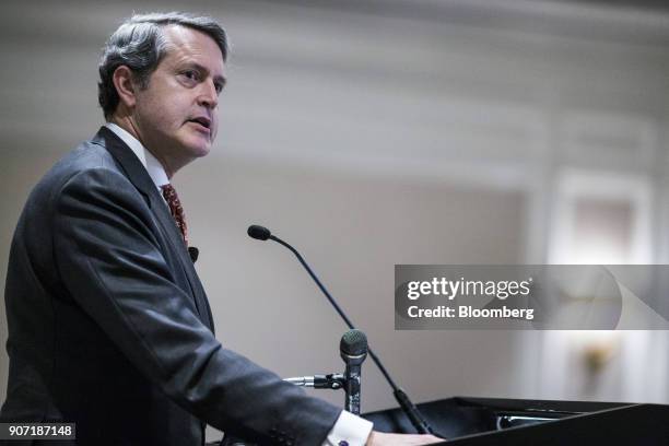 Randal Quarles, vice chairman of the Federal Reserve, speaks during the Banking Law Committee annual meeting in Washington, D.C., U.S., on Friday,...