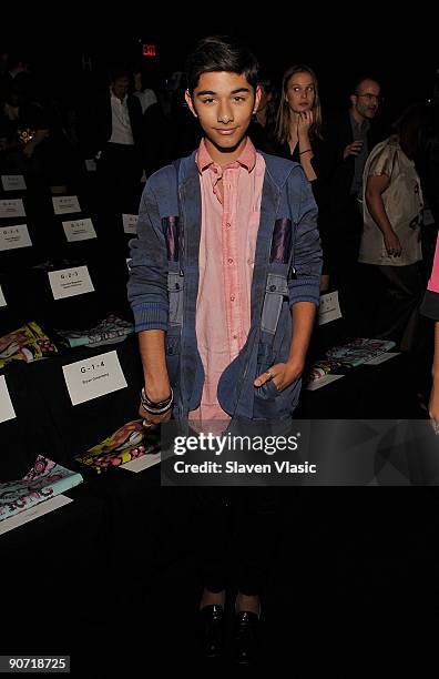 Actor Mark Indelicato attends the Custo Barcelona Spring 2010 fashion show during Mercedes-Benz Fashion Week at Bryant Park on September 13, 2009 in...