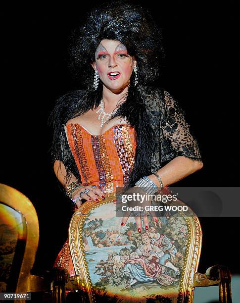 Barbara Spitz who play 'Amor', rehearses for the Barrie Kosky directed production of 'Poppea' at the Sydney Opera House's Drama Theatre on August 5,...