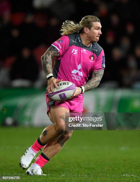 Gloucester hooker Richard Hibbard in action during the European Rugby Challenge Cup match between Gloucester and Section Paloise at Kingsholm on...