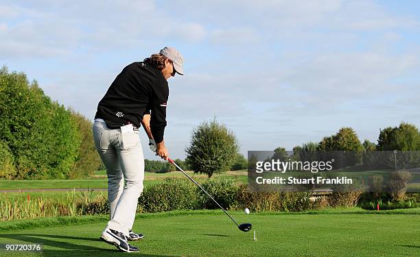 Johan Edfors of Sweden during the second round of The Mercedes-Benz Championship at The Gut Larchenhof Golf Club on September 11, 2009 in Cologne,...