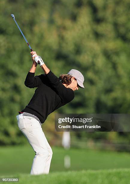 Johan Edfors of Sweden during the second round of The Mercedes-Benz Championship at The Gut Larchenhof Golf Club on September 11, 2009 in Cologne,...