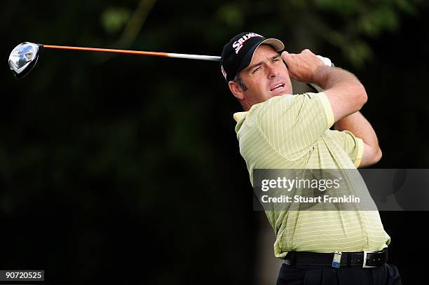Hennie Otto of Soth Africa during the second round of The Mercedes-Benz Championship at The Gut Larchenhof Golf Club on September 11, 2009 in...