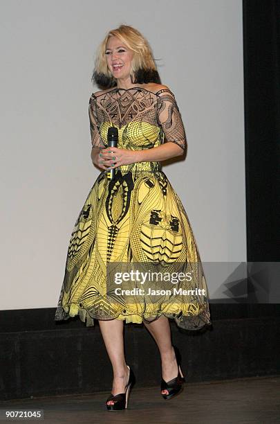 Director/actress Drew Barrymore speaks at the "Whip It" screening introduction during the 2009 Toronto International Film Festival held at the...