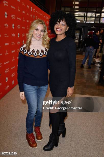 Actors Cara Buono and Chanté Adams attend the "Of Monsters and Men" Premiere during the 2018 Sundance Film Festival at Eccles Center Theatre on...