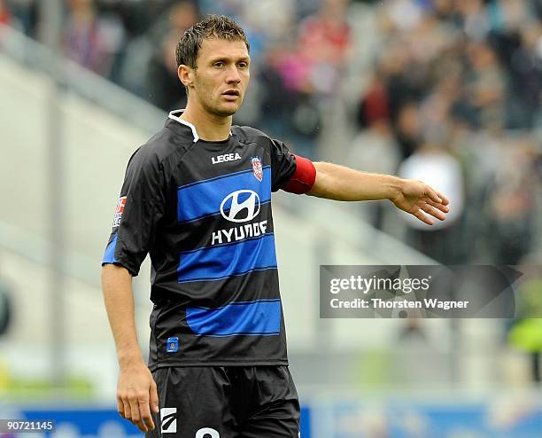 Sead Mehic of Frankfurt gestures during the 2. Bundesliga match between FSV Frankfurt and FC St. Pauli at the Volksbank stadium on September 13, 2009...