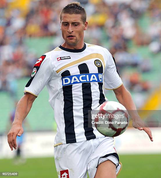 Andrea Coda of Udinese Calcio in action during the Serie A match between Udinese Calcio and Catania Calcio at Stadio Friuli on September 13, 2009 in...