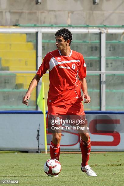 Andrea Ranocchia of Bari in action during the Serie A match played between US Citta di Palermo and AS Bari at Stadio Renzo Barbera on September 13,...
