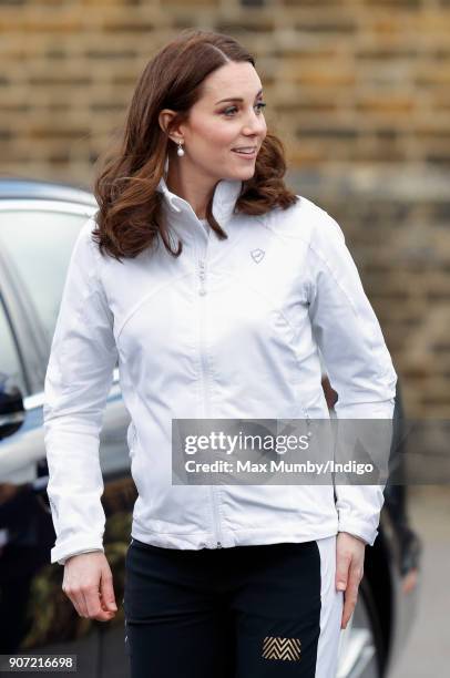 Catherine, Duchess of Cambridge visits The Wimbledon Junior Tennis Initiative at Bond Primary School on January 17, 2018 in London, England.