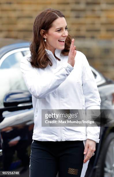 Catherine, Duchess of Cambridge visits The Wimbledon Junior Tennis Initiative at Bond Primary School on January 17, 2018 in London, England.