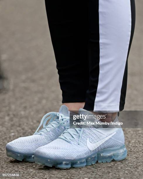 Catherine, Duchess of Cambridge visits The Wimbledon Junior Tennis Initiative at Bond Primary School on January 17, 2018 in London, England.