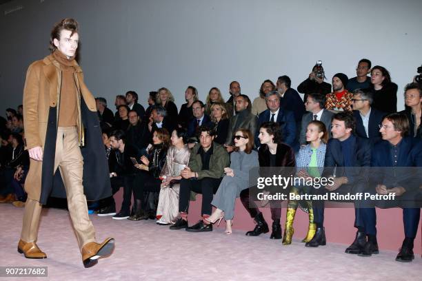 Marisa Berenson, Setsuko Klossowska de Rola, Louis Garrel, Isabelle Huppert, Timothee Chalamet, Natalia Vodianova, General manager of Berluti Antoine...