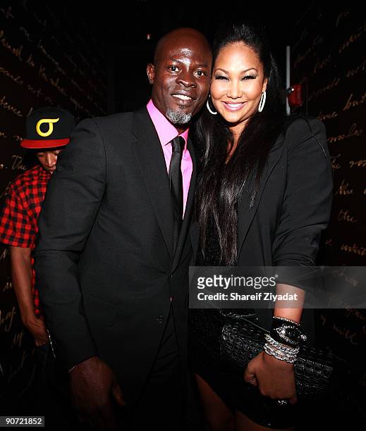 Djimon Hounsou and Kimora Lee Simmons attend the 2009 MTV Video Music Awards after party at 1OAK on September 13, 2009 in New York City.