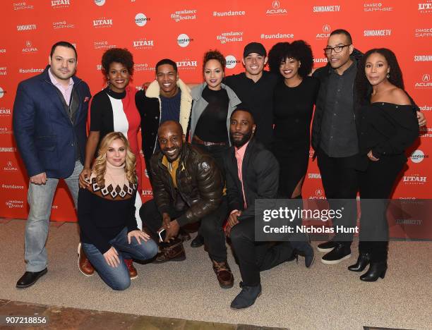 Actors Giuseppe Ardizzone, Casssandra Freeman, Kelvin Harrison Jr., Jasmine Cephas Jones, Anthony Ramos, and Chanté Adams and director Reinaldo...