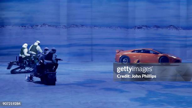 General view of "Fast and Furious Live" at the O2 Arena on January 19, 2018 in London, England.