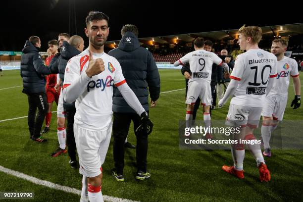 Mohammed Osman of Telstar celebrates the victory during the Dutch Jupiler League match between Telstar v FC Eindhoven at the Rabobank IJmond Stadium...