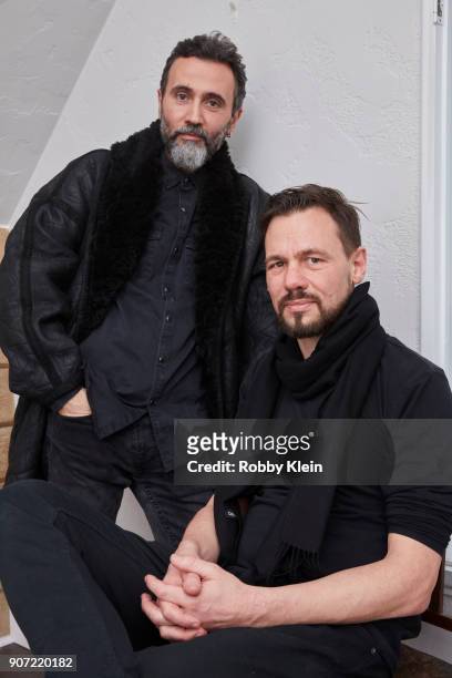 Director Talal Derki and Producer Tobias Siebert from the film 'Of Fathers And Sons' pose for a portrait in the YouTube x Getty Images Portrait...