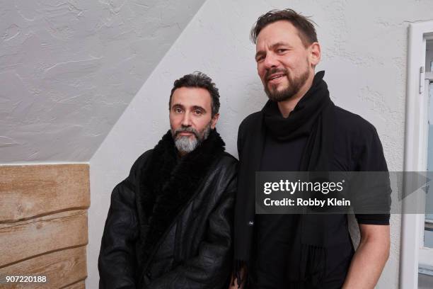 Director Talal Derki and Producer Tobias Siebert from the film 'Of Fathers And Sons' pose for a portrait in the YouTube x Getty Images Portrait...