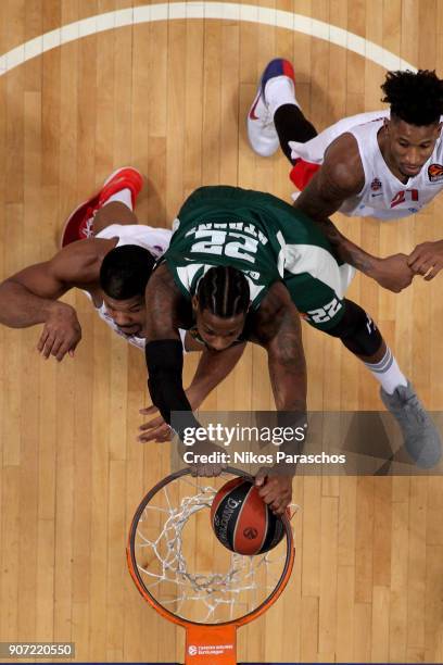 Kenny Gabriel, #22 of Panathinaikos Superfoods Athens in action during the 2017/2018 Turkish Airlines EuroLeague Regular Season Round 19 game between...