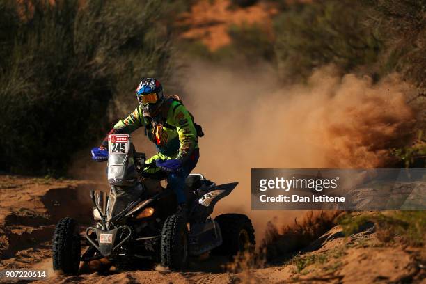 Axel Dutrie of France and Drag'On Rally rides a Raptor 700 Yamaha quad bike in the Classe : GQ.1 : 2 Roues Motrices - 0 during stage thirteen of the...