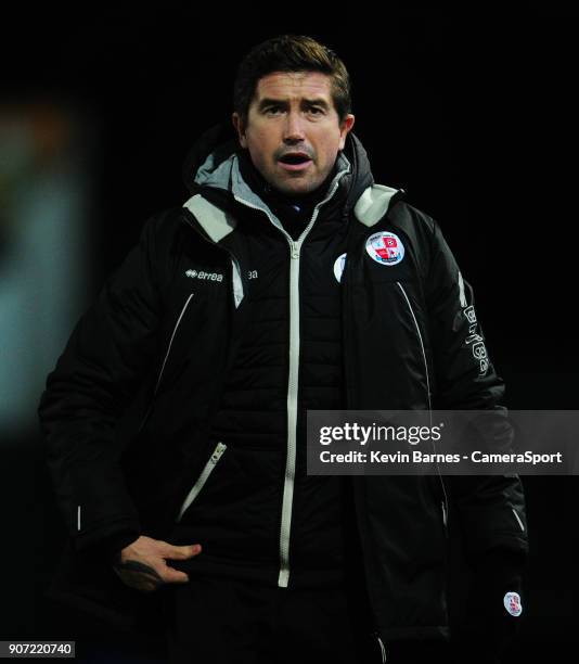 Crawley Town manager Harry Kewell during the Sky Bet League Two match between Newport County and Crawley Town at Rodney Parade on January 19, 2018 in...